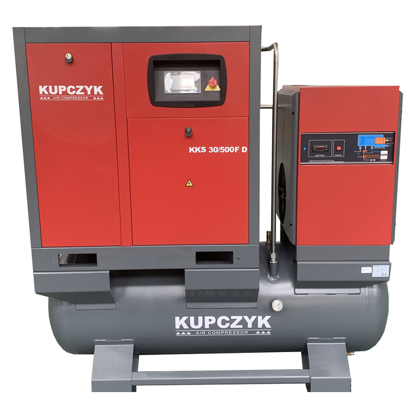 Kompresor śrubowy Kupczyk KKS 30/500 FD 3000 l/min 22 KW Falownik Osuszacz