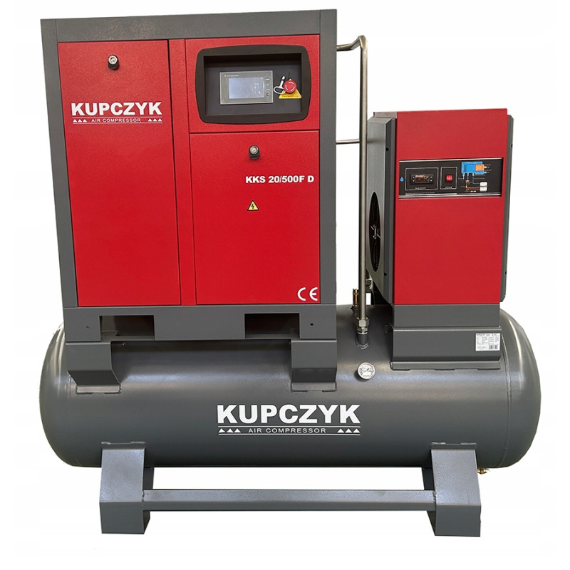 Kompresor śrubowy Kupczyk KKS 20/500 FD 2200 l/min 15 KW Falownik Osuszacz