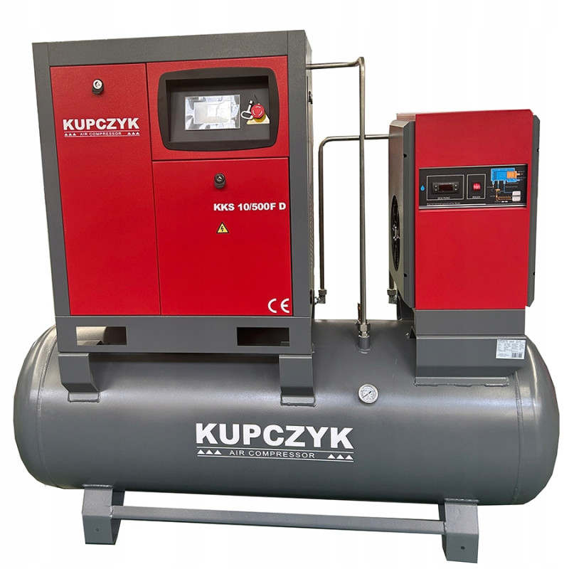 Kompresor śrubowy Kupczyk KKS 10/500 FD 950 l/min 7,5 KW Falownik Osuszacz