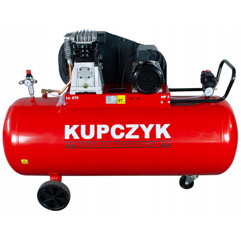 Kompresor tłokowy olejowy Kupczyk KK 495/270M B-3800B 270l 10 bar 2,2kW 230V