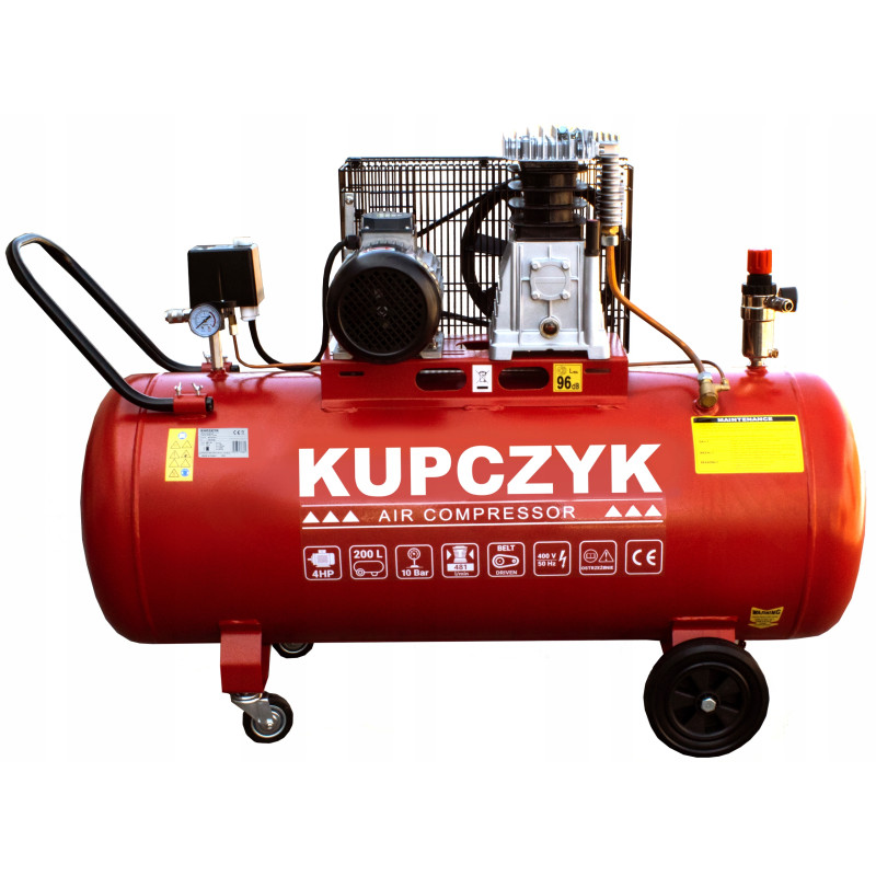 Kompresor tłokowy olejowy sprężarka Kupczyk KK 520/200 200l 10 bar 3kW 400V