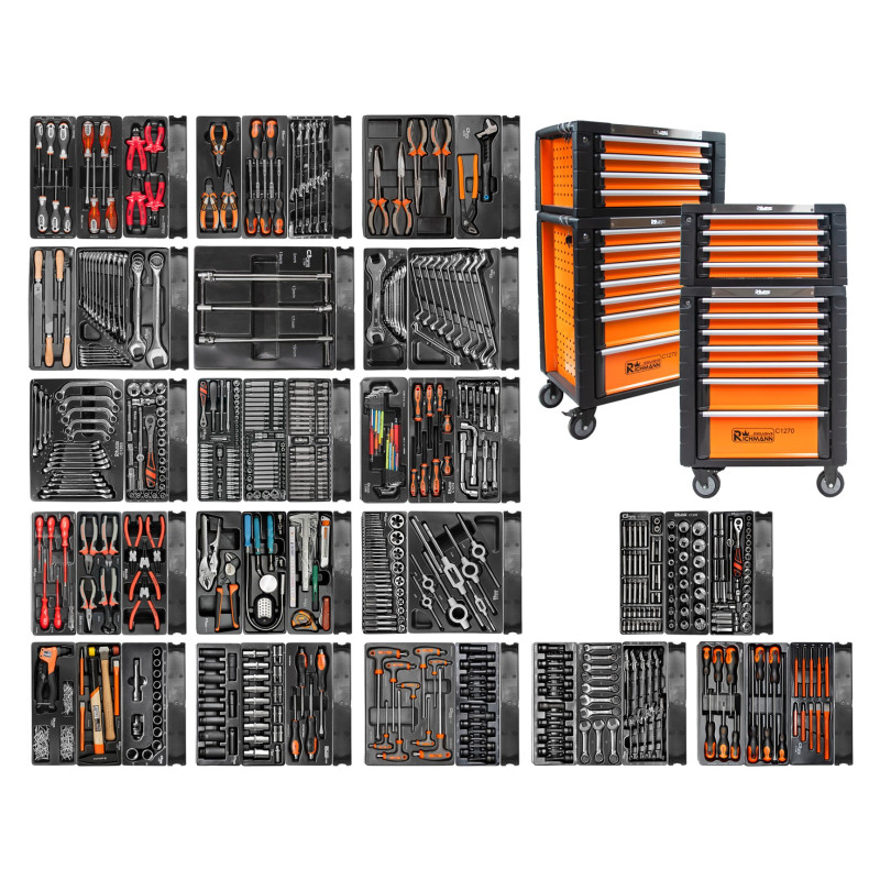 2x Szafka narzędziowa wózek + nadstawka wyposażenie 11 szuflad Richmann
