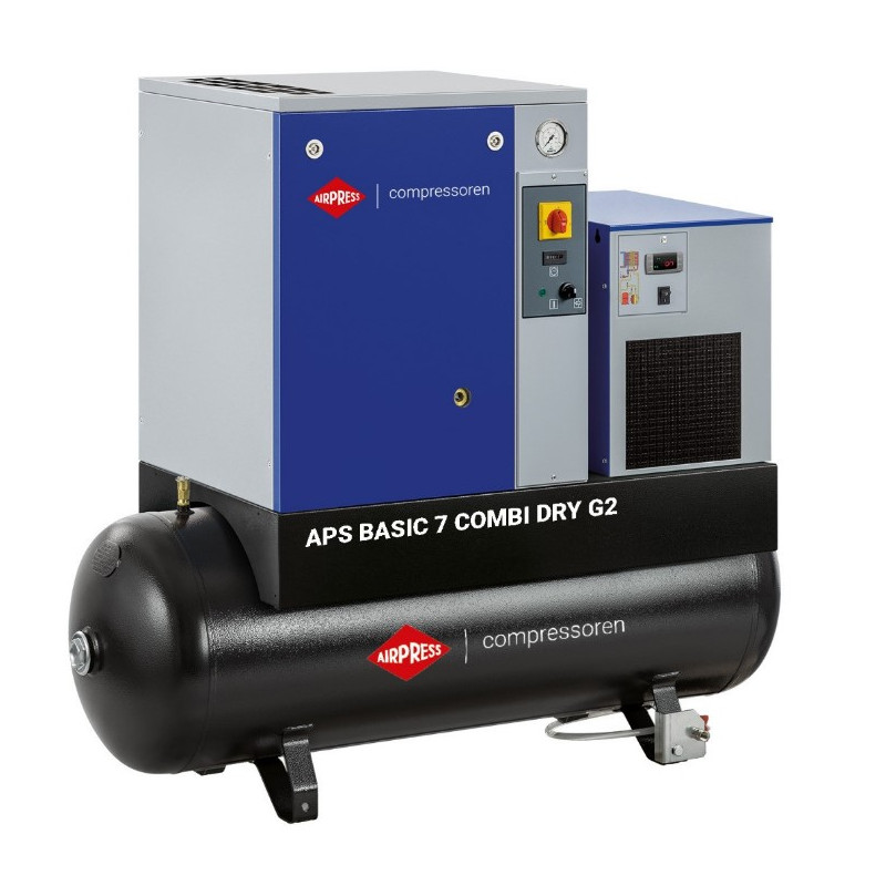 Kompresor śrubowy olejowy Airpress APS 7.5 Basic G2 Combi Dry 200 l 10 bar