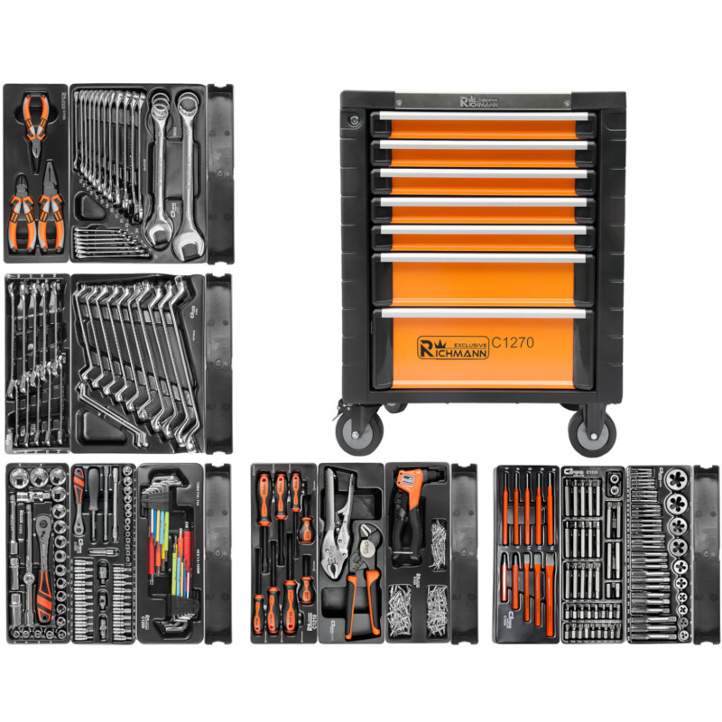 wózek Szafka narzędziowa 7 szuflad z wyposażeniem 398 ele Richmann T1271