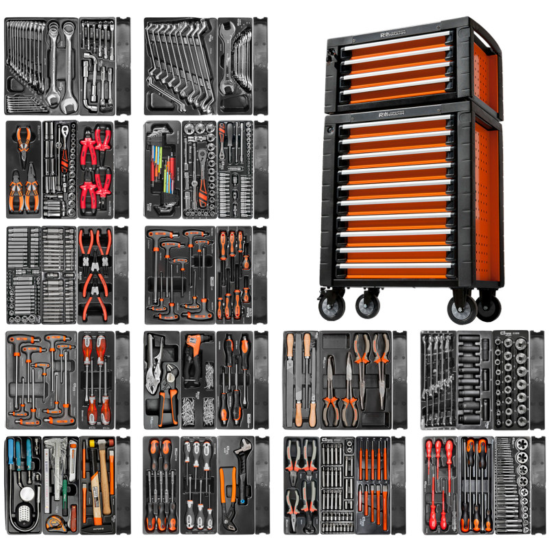 Szafka narzędziowa wózek + nadstawka wyposażenie 830ele Richmann 14 szuflad