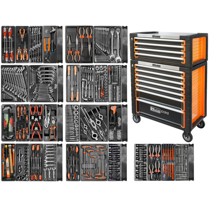 Wózek narzędziowy szafka + nadstawka 11 szuflad 630ele Richmann T1321