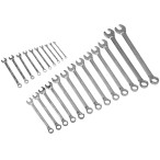 Zestaw kluczy płasko- oczkowych 23 elementy 6-32 mm płachta stal CrV Sata Zestaw kluczy płasko- oczkowych 23 elementy 6-32 mm płachta stal CrV Sata