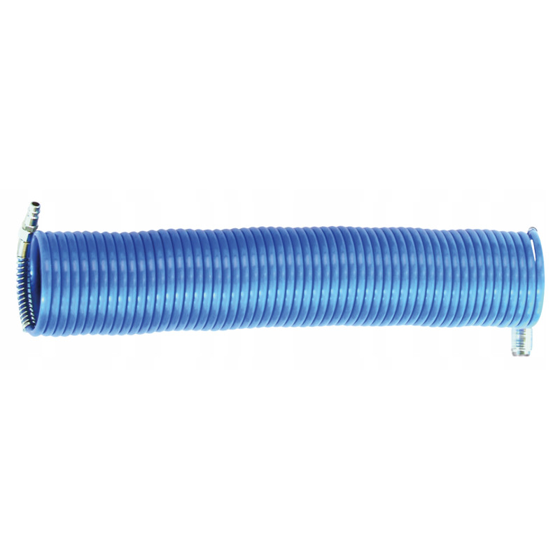 Przewód wąż pneumatyczny spiralny PA 8x6mm 15m ze złączami